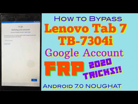 Lenovo tab 7 essential 7304i tb bypass google frp -  updated April 2024