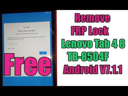 Lenovo tab4 8 tb 8504f bypass google frp -  updated April 2024